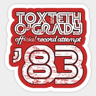Toxteth O'Grady, official record attempt 1983 Sticker